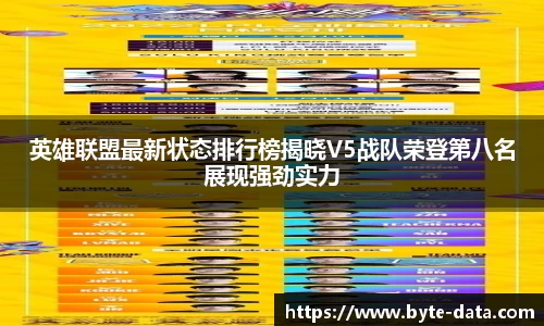 英雄联盟最新状态排行榜揭晓V5战队荣登第八名展现强劲实力