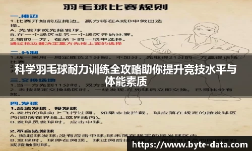 科学羽毛球耐力训练全攻略助你提升竞技水平与体能素质